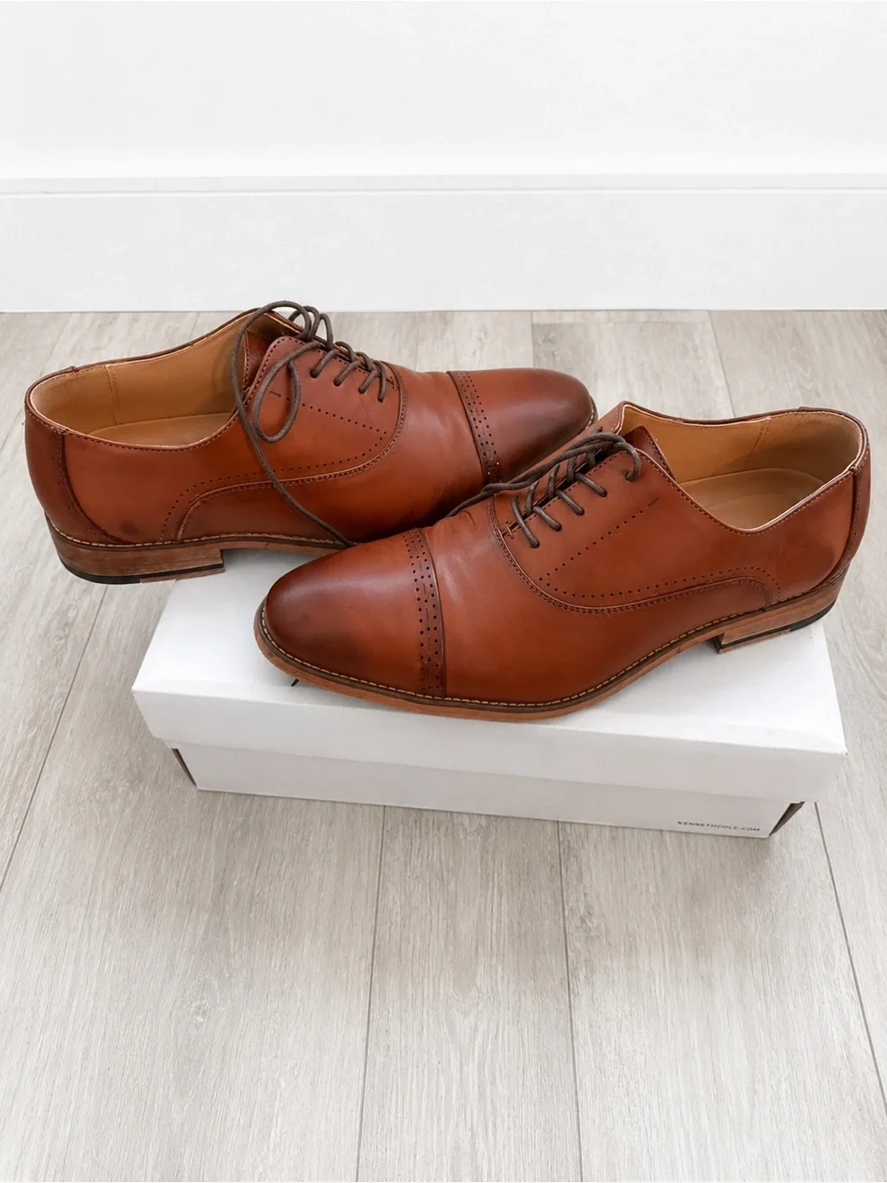 Kenneth Cole Reaction Shoes Men’s 11.5 Cognac Blake Cap Toe Oxford